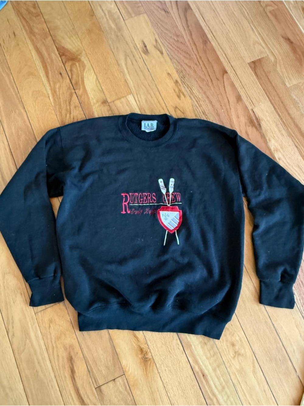 Vintage Rutgers Crewneck Sweater - Black with Red Crest